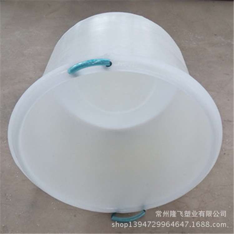 隆飞 黑色带提手牛筋塑料圆桶 100升活鱼活虾装车手抬桶水产筐