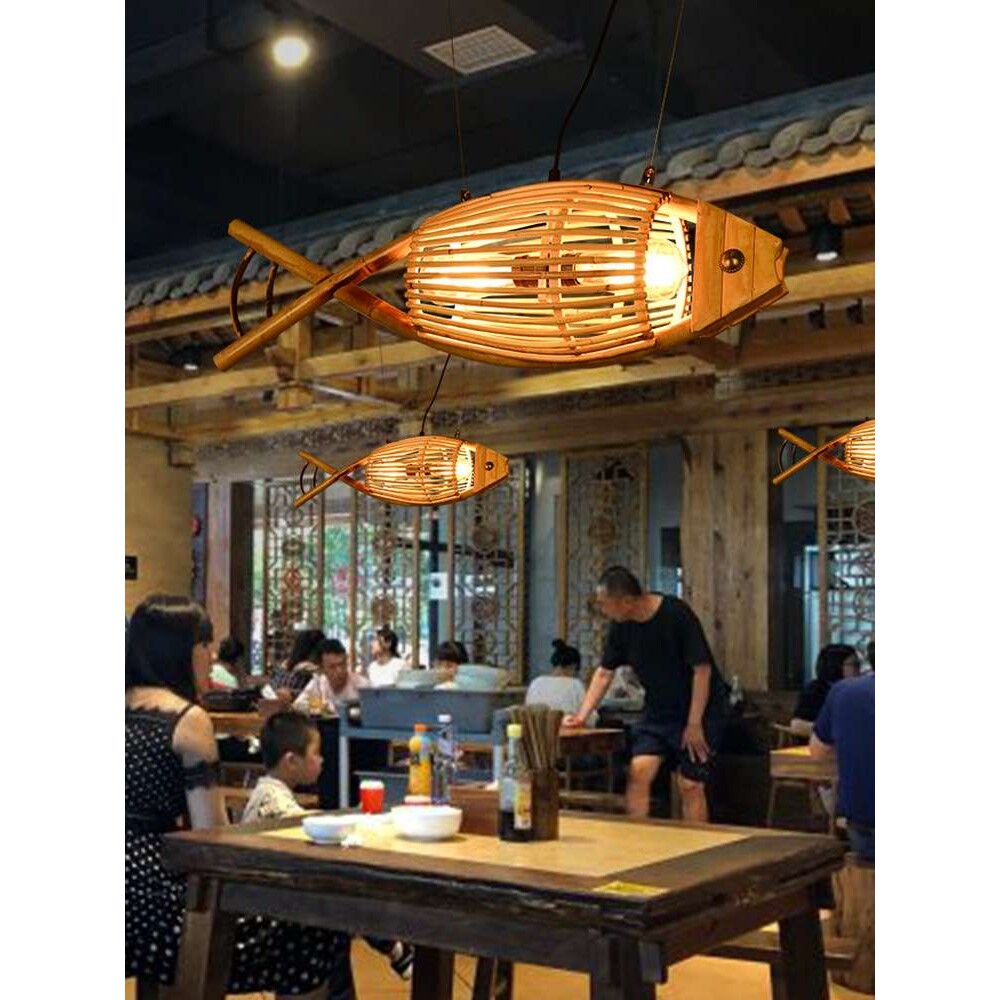 美蛙鱼头火锅店主题餐厅吊灯烧烤烤鱼饭店餐桌鱼造形装饰吊灯灯具