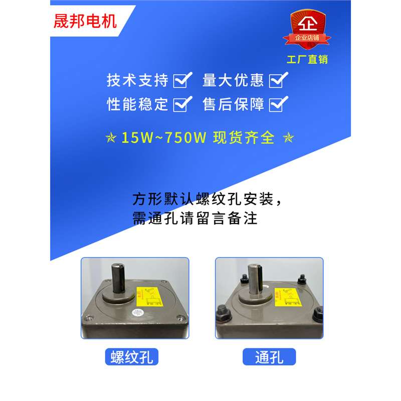 定速电机单相220V电容运转齿轮减速机微小型三相380V低速马达晟邦