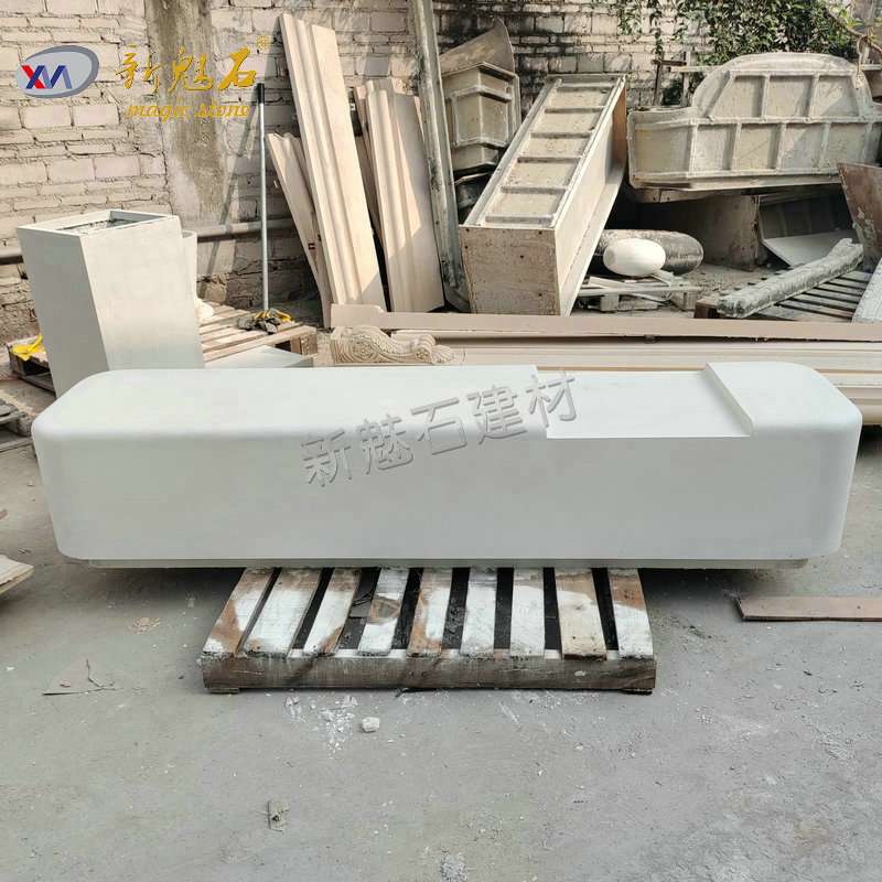 户外耐久防腐木水泥坐凳GRC清水混凝土座椅高端公园成品条形长椅
