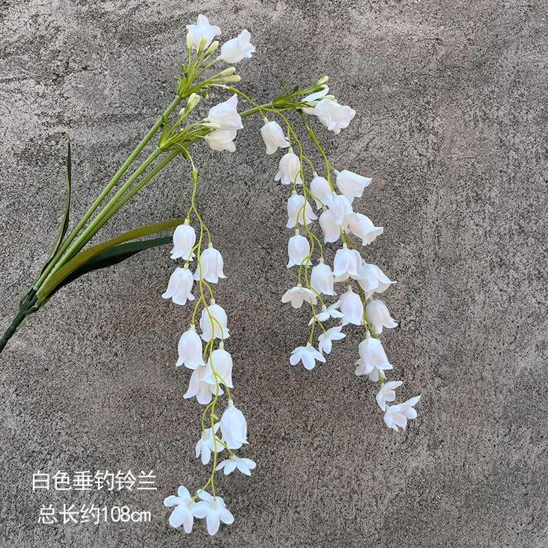 新款仿真垂吊铃兰花风铃仿真花婚庆花艺花材家居摆件摄影道具外贸