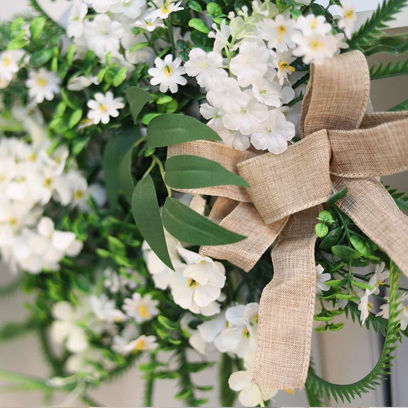 秋季仿真雏菊花环挂件仿真花草装饰花环塑料家居花环门墙吊件