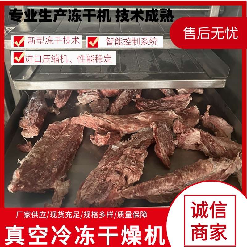 供应羊肉羊排羊肝低温真空冻干机牛肉条鸡肉丁脱水真空干燥设备