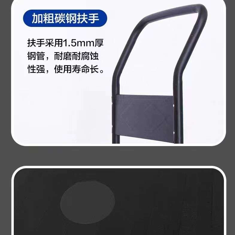 加固钢条平板折叠手推车仓库工厂静音搬运车单扶手设计小车可折叠