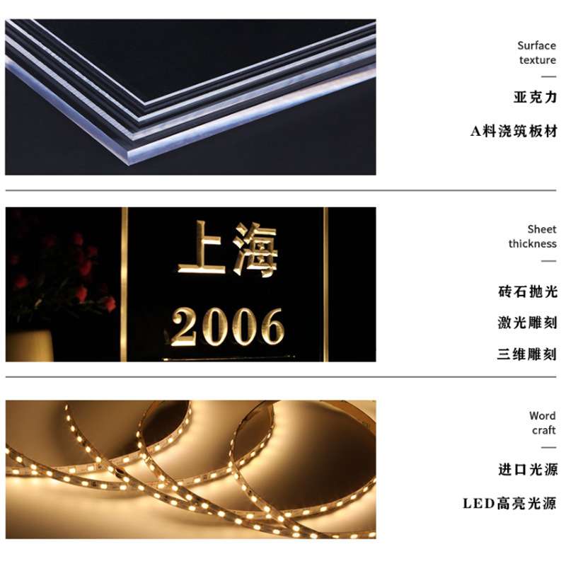 网红LED透明亚克力发光吊挂牌天花板悬挂发光指示灯箱广告牌