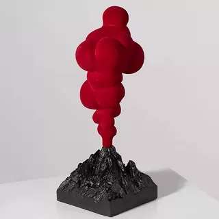 极简简约现代红色创意趣味火山喷发摆件客厅电视柜样板房装饰摆件