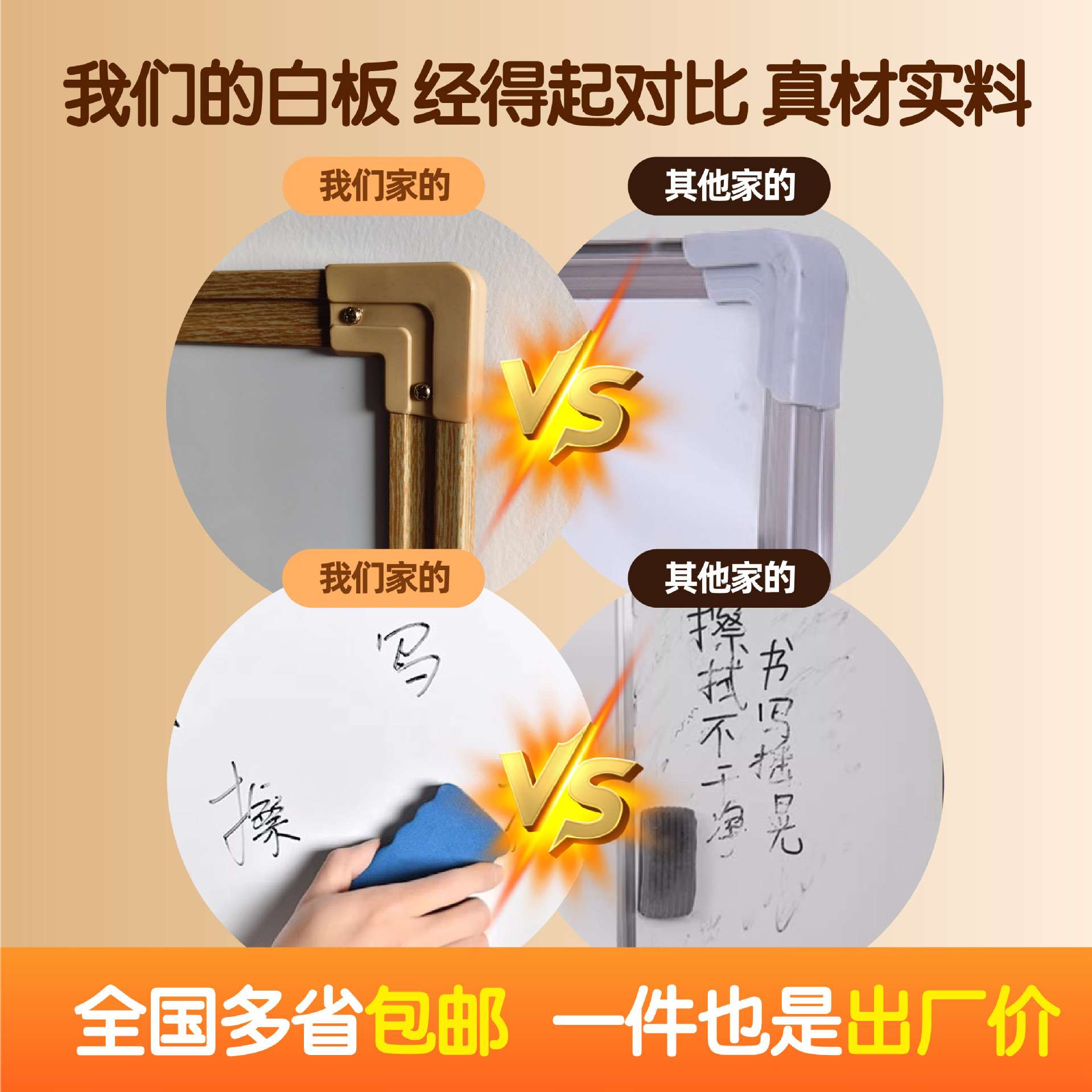 磁性白板挂式写字板家用办公留言板磁吸加厚挂式两面书写小白板