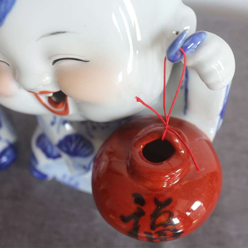 婚庆陶瓷娃娃摆件手绘工艺品客厅电视柜玄关软装家居装饰摆设