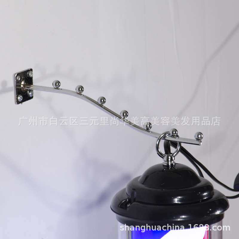 迷你型室内挂墙式发廊标志灯高雅小转灯黑壳美发转灯barber pole