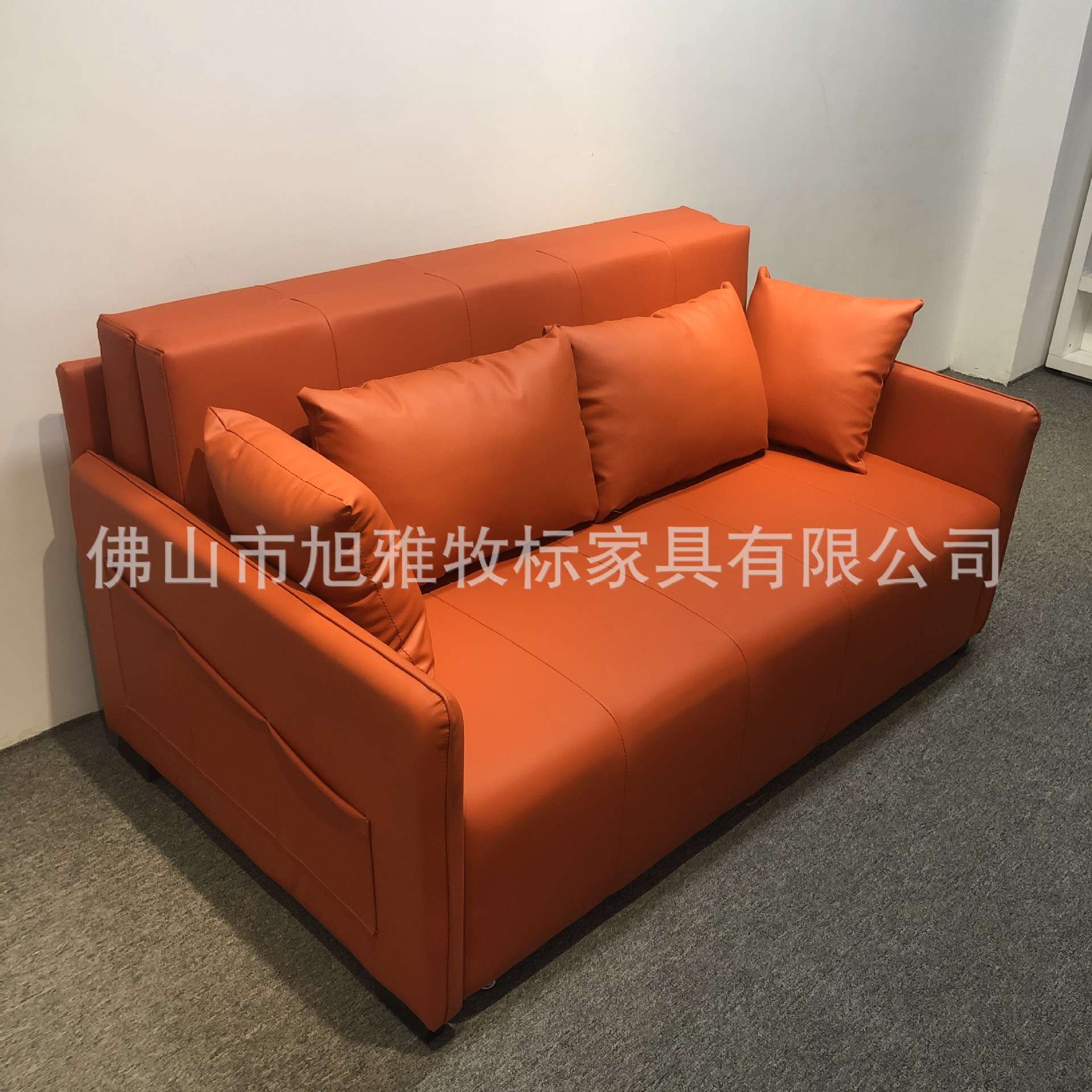 皮艺沙发床可折叠小户型多功能储物双三人两用沙发床