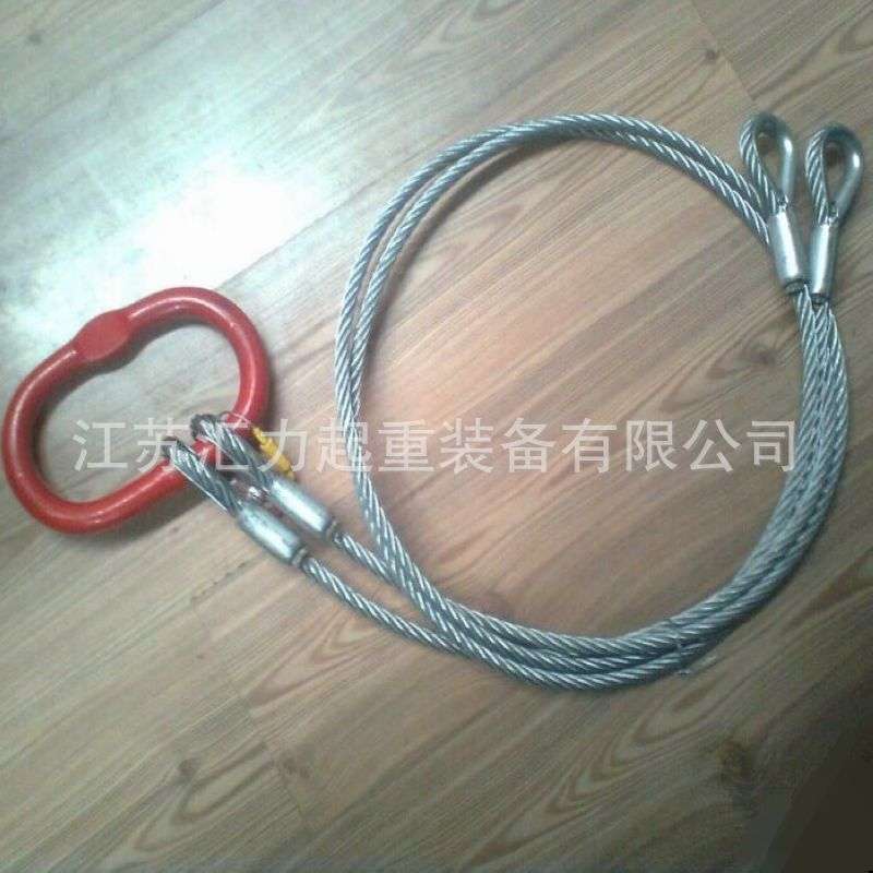 2肢钢丝绳索具11mm 钢丝绳索具13mm 光面钢丝绳吊具