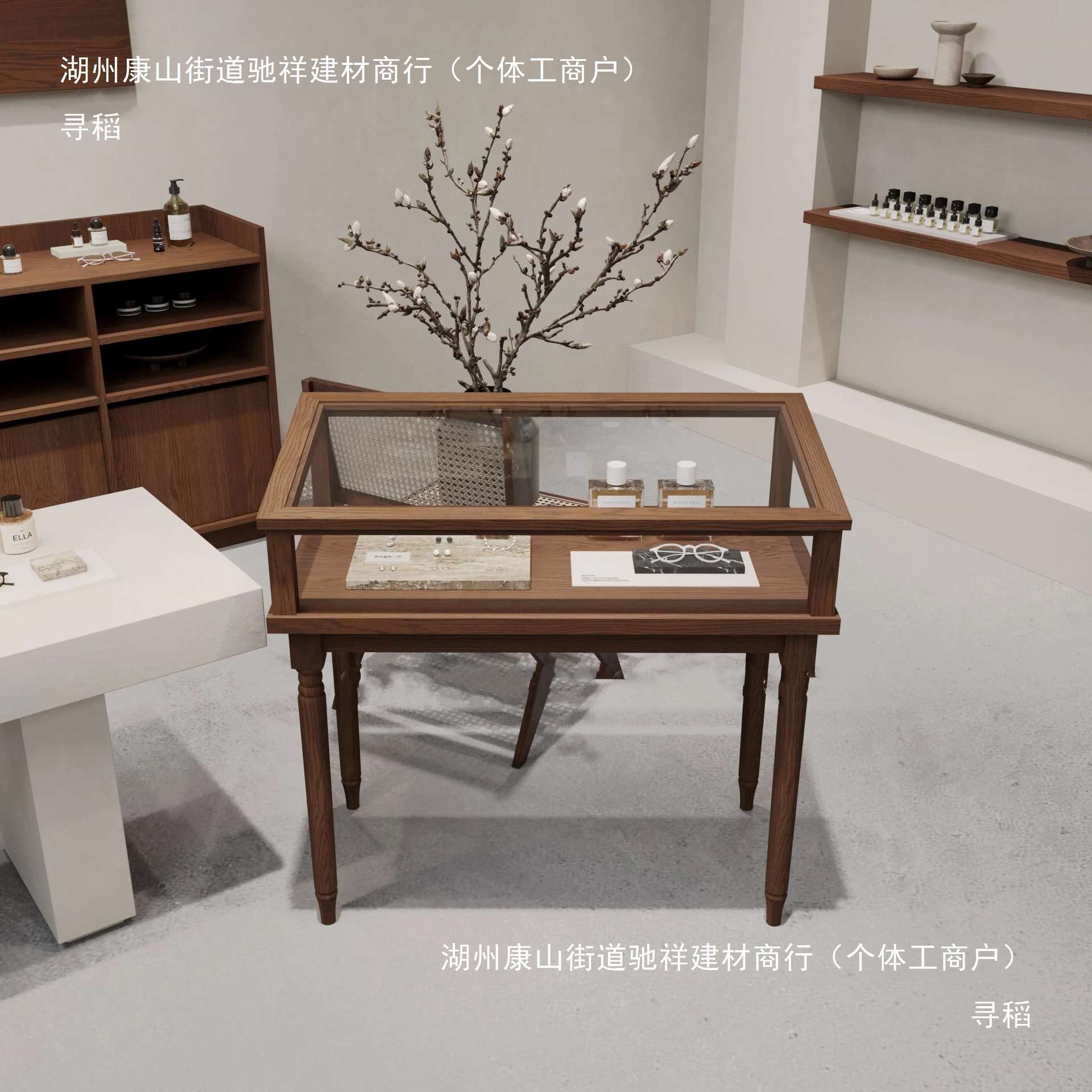 实木珠宝柜首饰品中岛柜流水柜古玩玉器陈列柜边柜橱窗展示柜