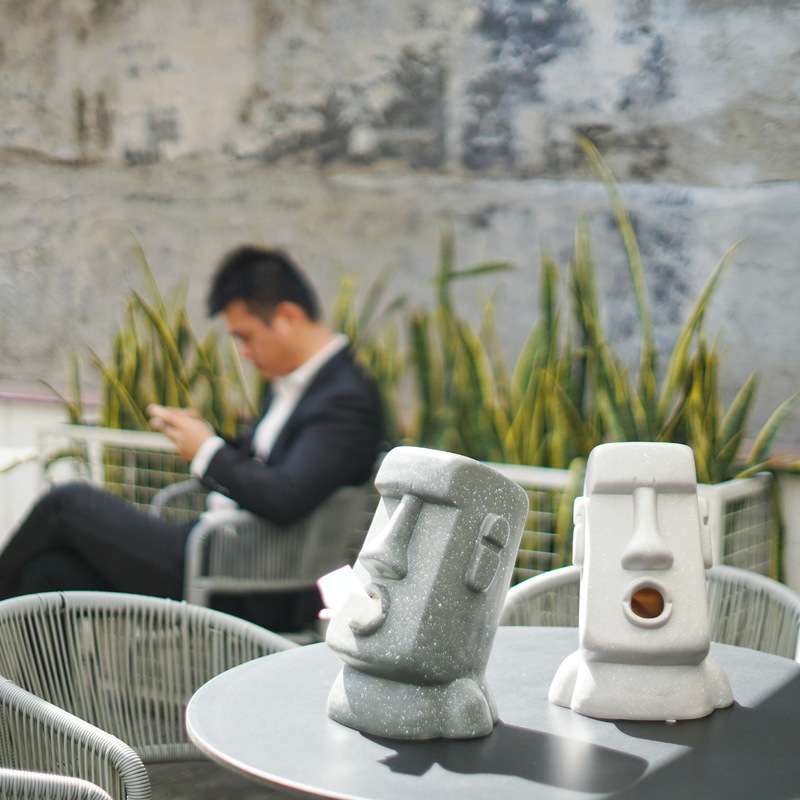 MOAI复活节岛石人纸巾抽 愤怒石像人纸巾盒个性装饰纸巾筒