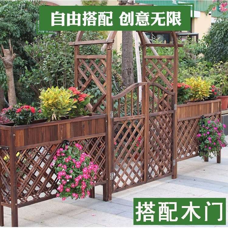 拱门花架防腐木爬藤架木质拱形户外庭院葡萄架月季实木花园门白色