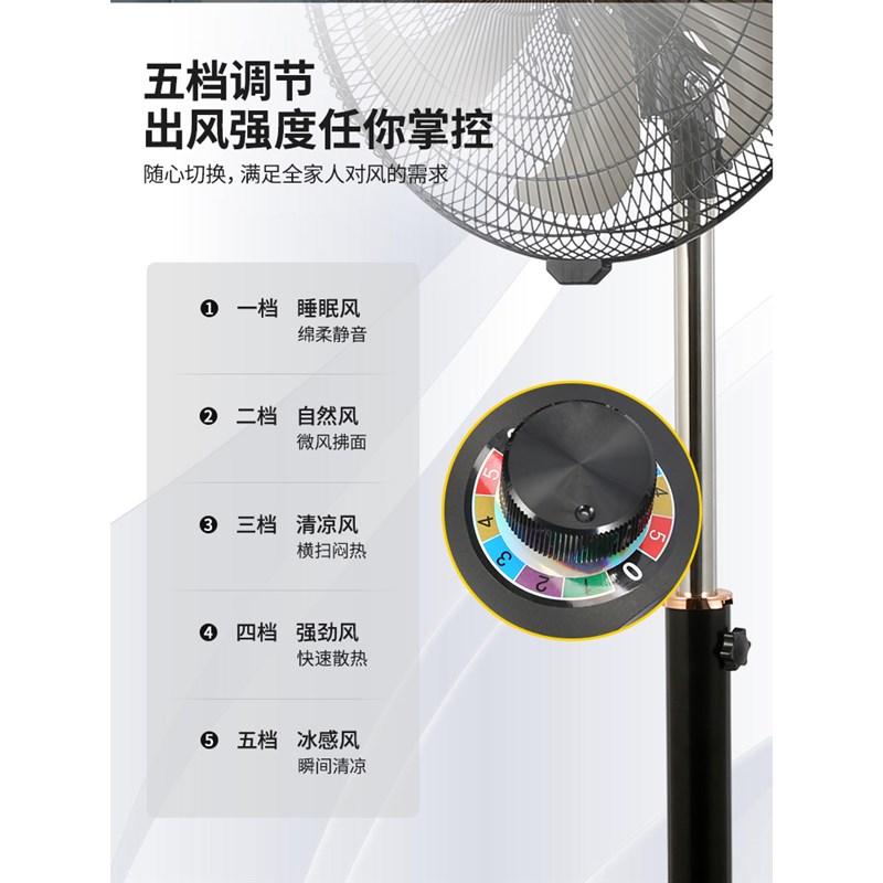 汉美达高端商务风扇家用商用超强风力落地扇纯铜双滚珠电机大风扇