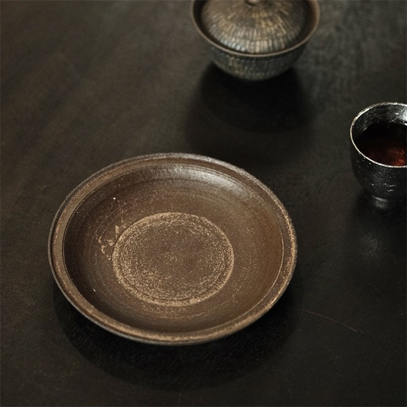 不亦室 卢阳手作 陶泥草木灰釉壶承 茶托 茶道零配