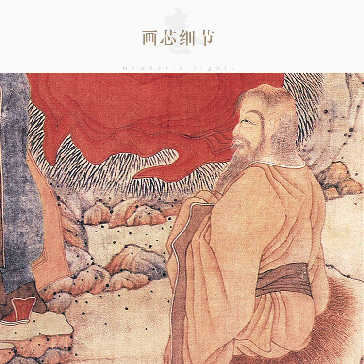 丁云鹏三人图画像 儒释道挂画 释迦牟尼孔子老子丝绸装饰画卷轴画