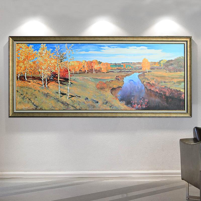 四合艺术 新古典客厅手绘油画 定制大幅沙发墙玄关装饰画