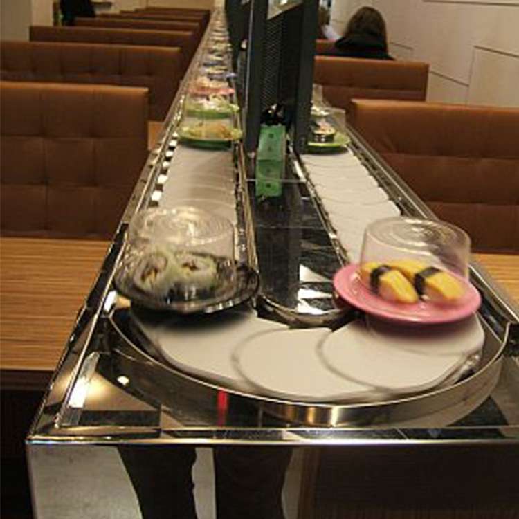 厂家直供 旋转小火锅设备 76寿司链板输送机 餐盘输送线循环线