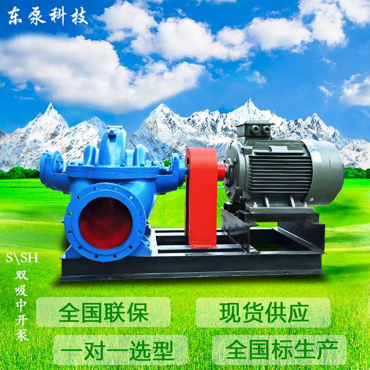 标准农田灌溉离心双吸泵 S-95配套KW电机高扬程水循环 中开泵