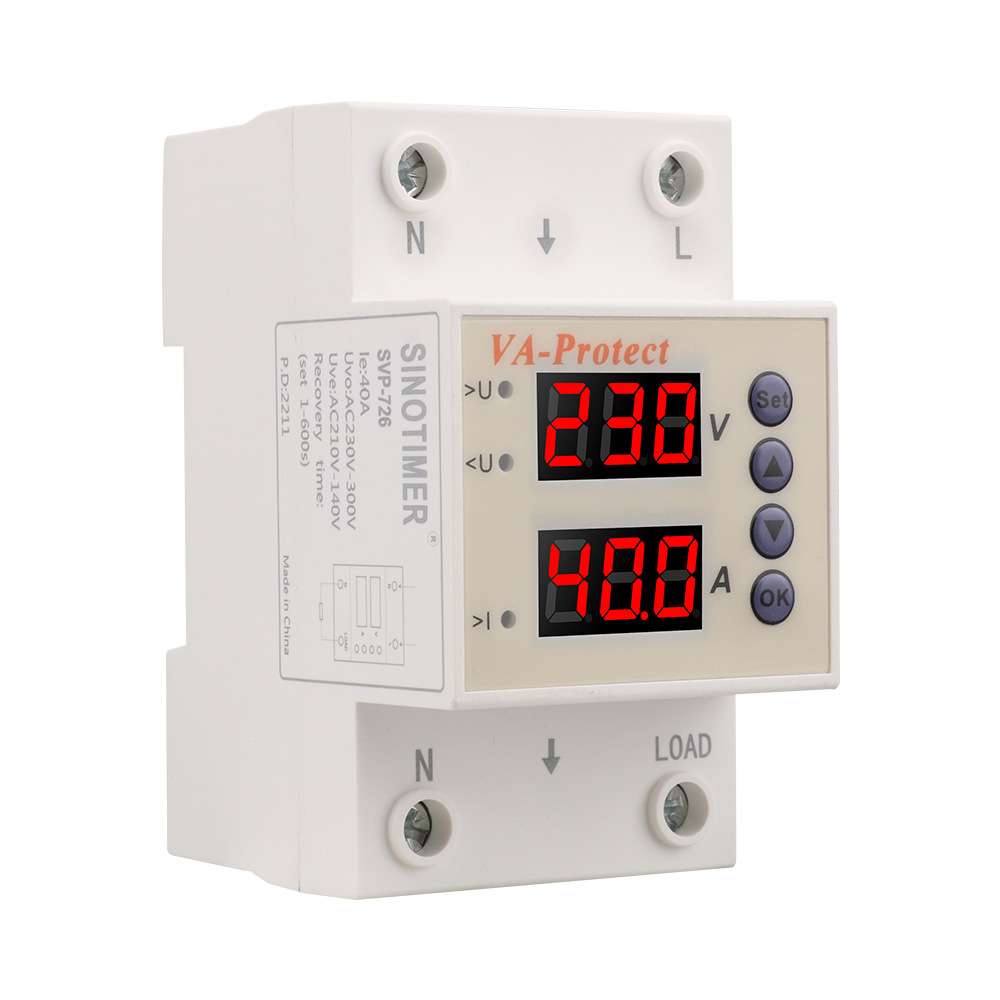 可调自复式宽过欠压保护器家用220V/63A欠压过压数显延时图片