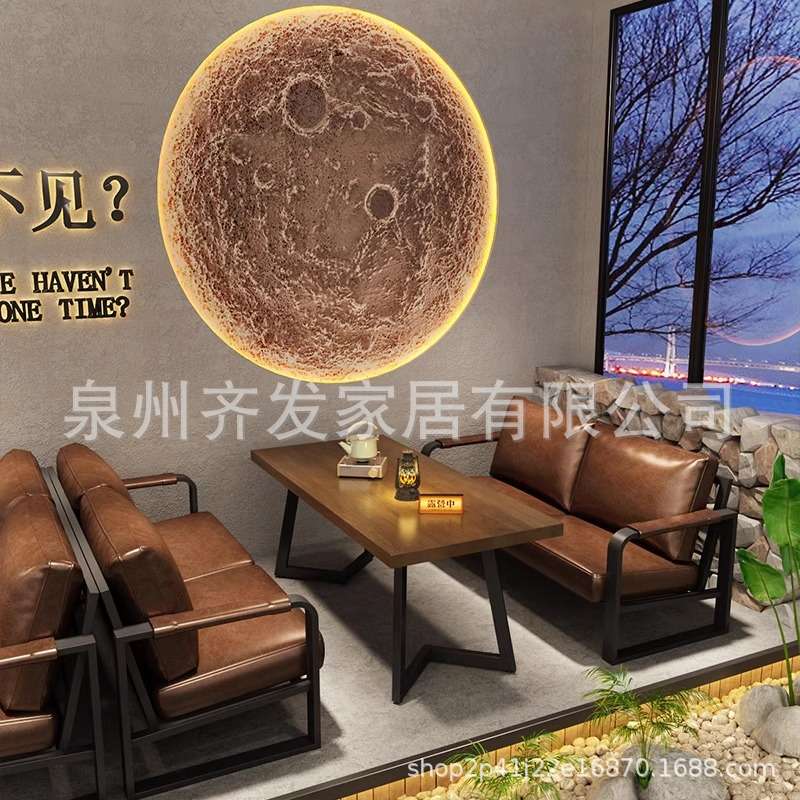 露营风酒吧实木桌椅清吧工业风卡座沙发烧烤店咖啡厅小酒馆商用