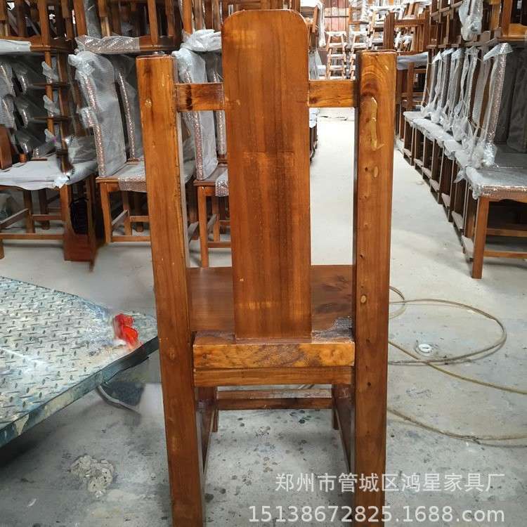 供应饭店餐椅餐厅实木家具榆木家具座椅实木餐椅高靠背