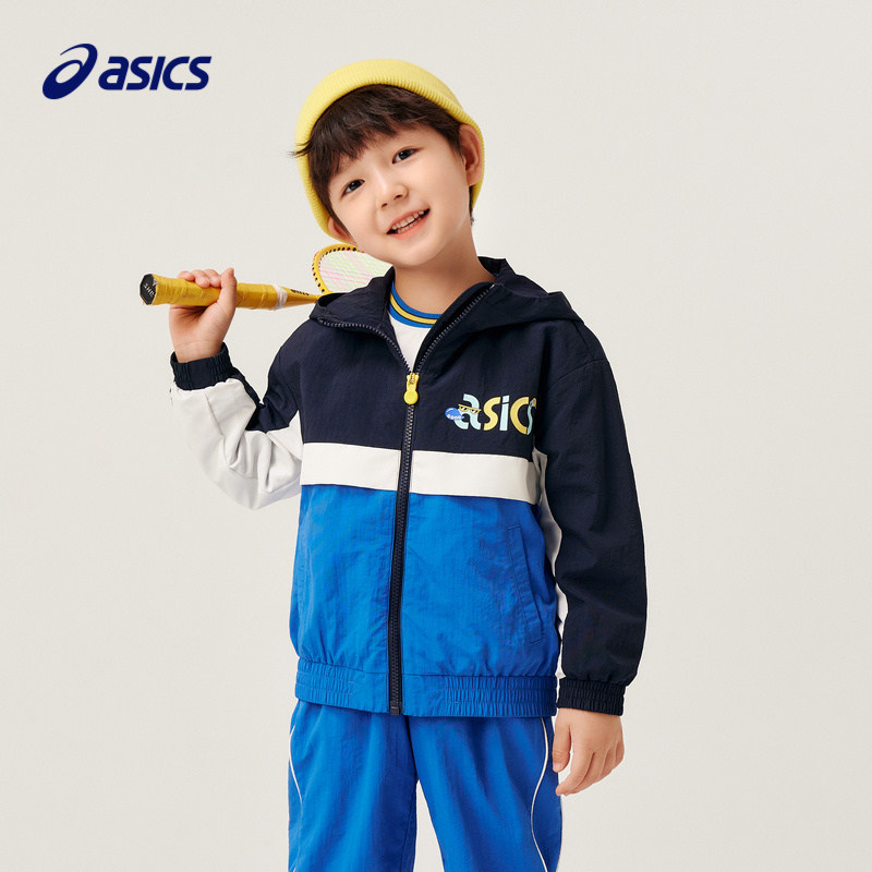 【商城同款】ASICS/亚瑟士童装撞色拼接设计秋季外套柔软耐磨便服