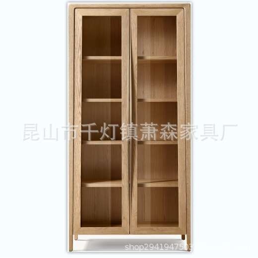 RH美式实木高端豪华别墅室内餐具柜玻璃门设计储物柜收纳柜书柜