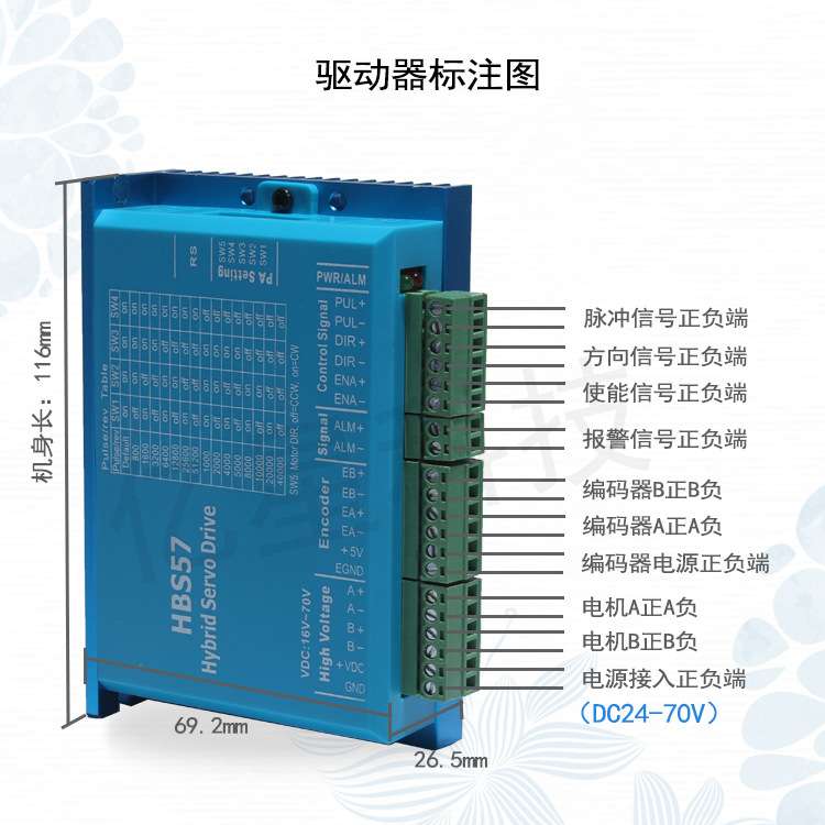 60闭环步进电机套装4N高速混合伺服闭环电机带驱动器大力矩不丢步