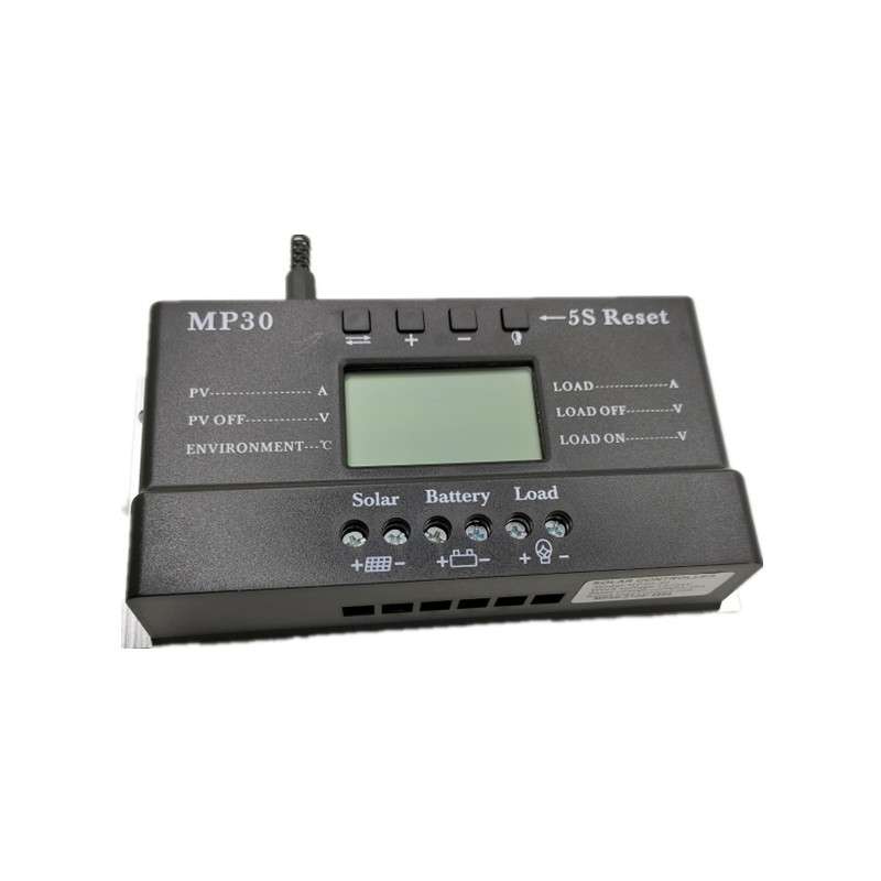 PWM12V24V30A太阳能控制器锂电铅酸光伏发电控制器带电量电流显示