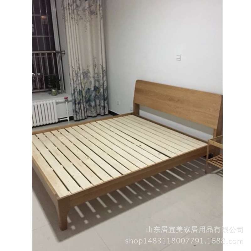 厂家供应全实木双人床北欧风格橡木1.5米1.8米半岛床简约北欧风