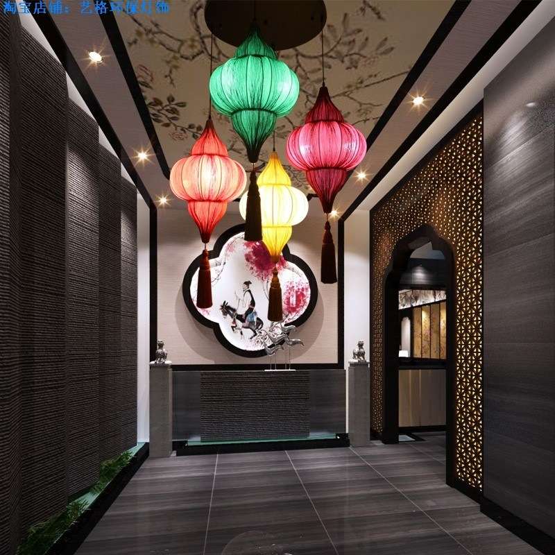 波西米亚大吊灯现代客厅餐厅酒店中式灯具新古典卧室书房布艺吊灯
