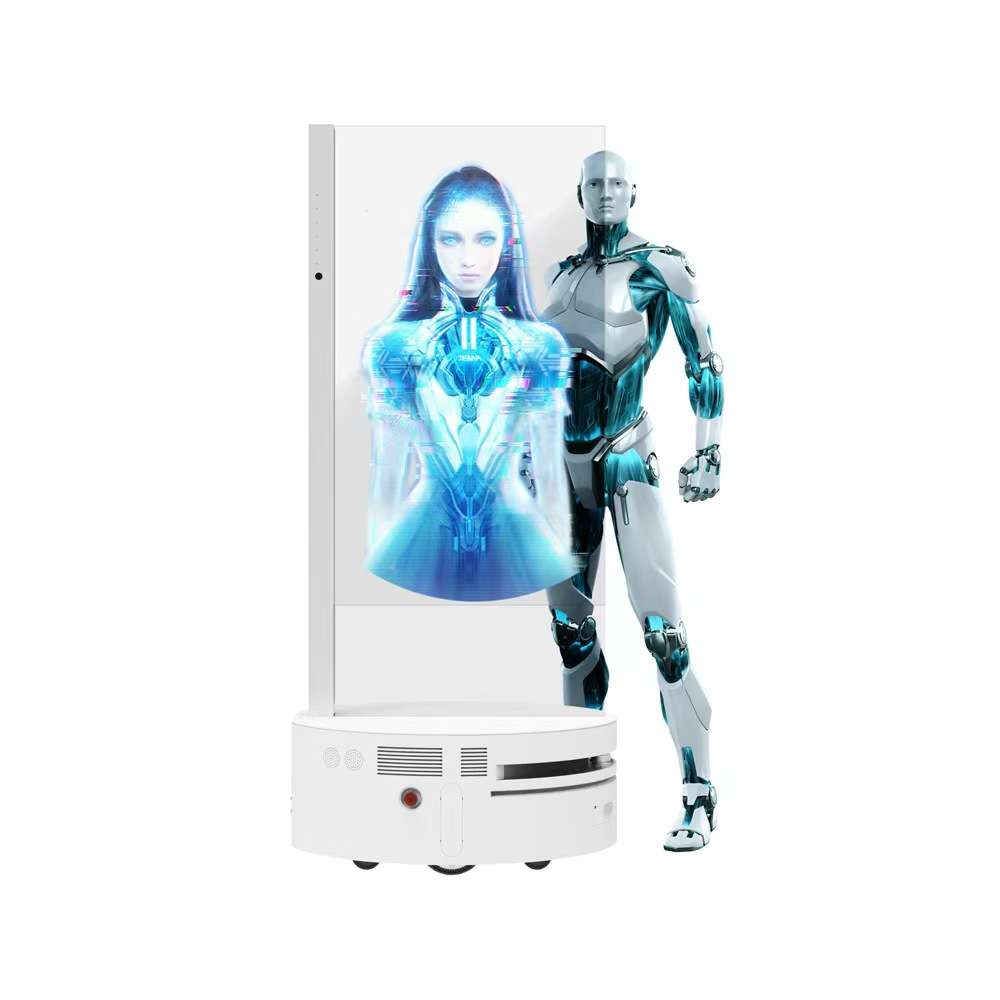 新一代55英寸智能移动AI数字人OLED透明屏虚拟人一体机OLED机器人