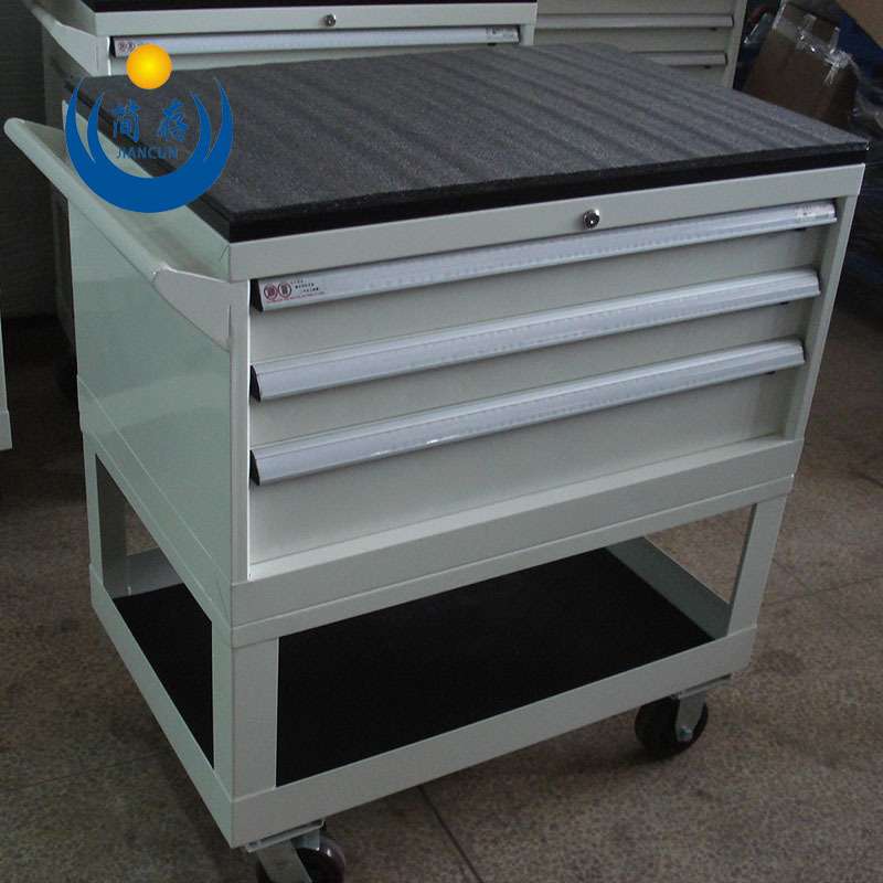 供应上海重型三抽工具柜框架车 组合工具车车间维修作业车工具柜