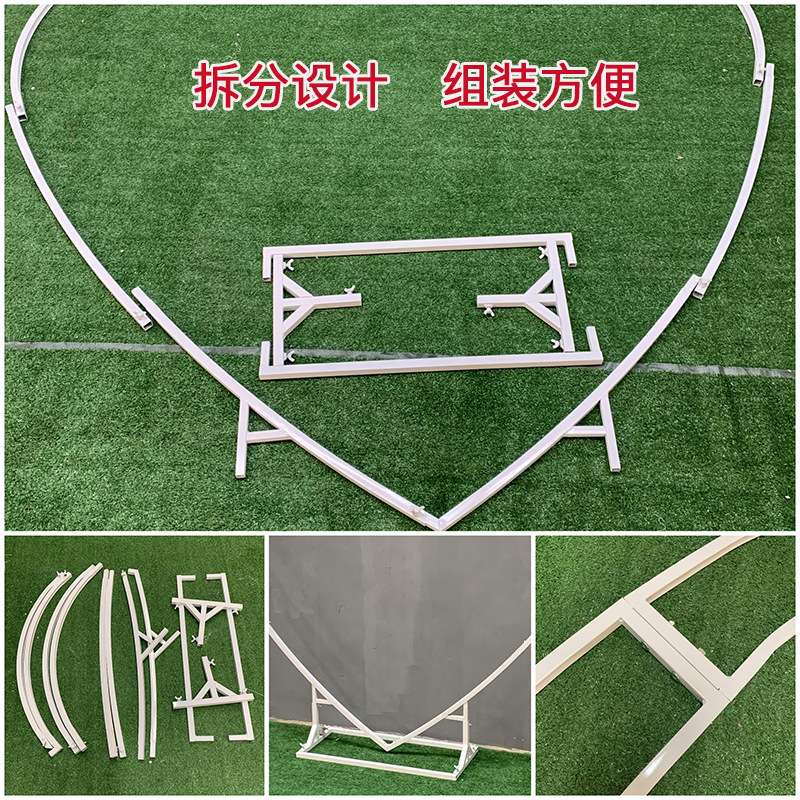 新款婚庆道具铁艺爱心拱门婚礼舞台布置创意摆件弧形背景架子