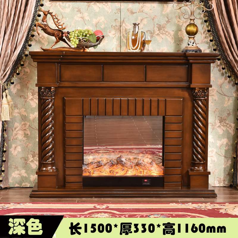 1.5/1.8米欧式壁炉装饰柜白色电取暖壁炉架实木美式仿火炉芯
