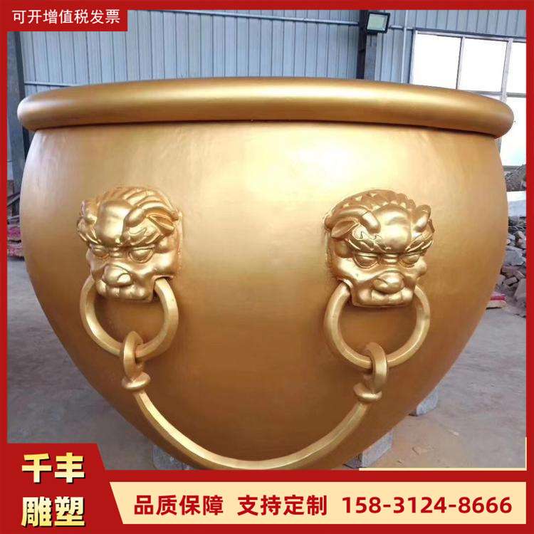 铸铜户外铁缸摆件龙纹百福缸酒店门口开业铜摆件制作铜缸