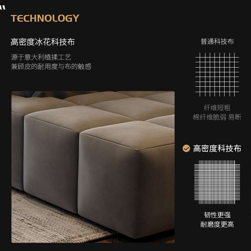 意式极简布艺床主卧榻榻米床落地简约现代科技布婚床软床双人床