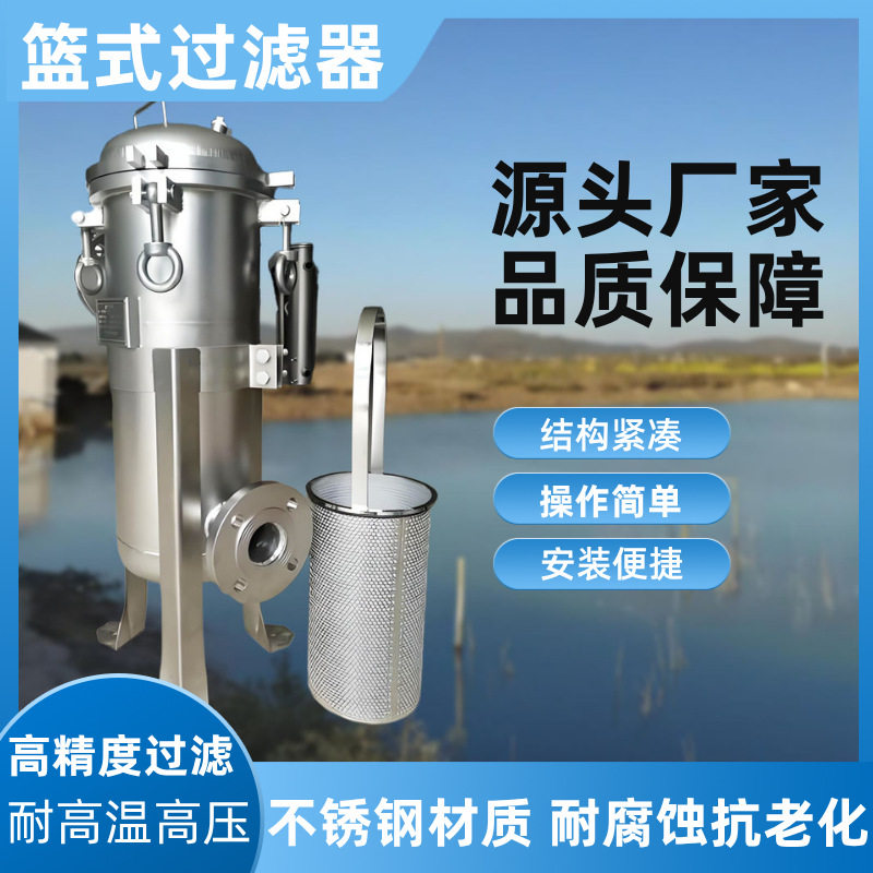 不锈钢篮式过滤器工业污水直通提蓝除污器304316L材质管道过滤器