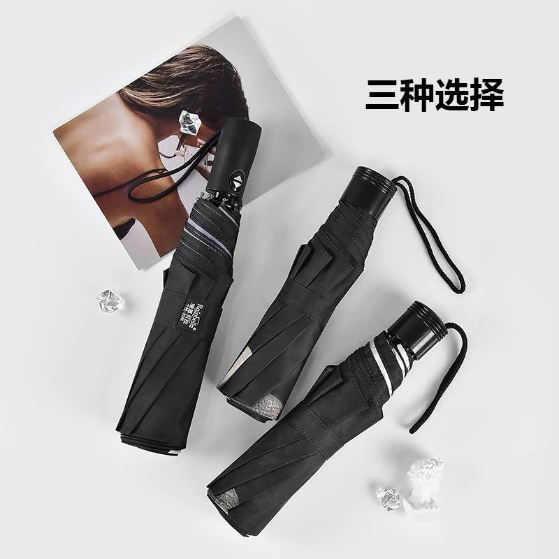 现货折叠创意个性竖中指三折银胶手动太阳伞搞怪图案便携学生雨伞