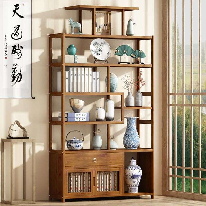 中式实木博古架多宝阁置物架古董架书柜书架摆件仿古展示柜茶威东