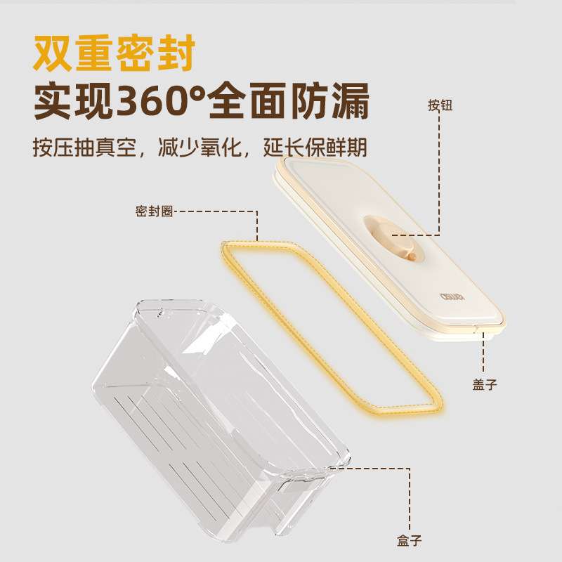 冰箱收纳盒整理盒密封保鲜盒食品级厨房专用蔬菜鸡蛋冷冻储物神器