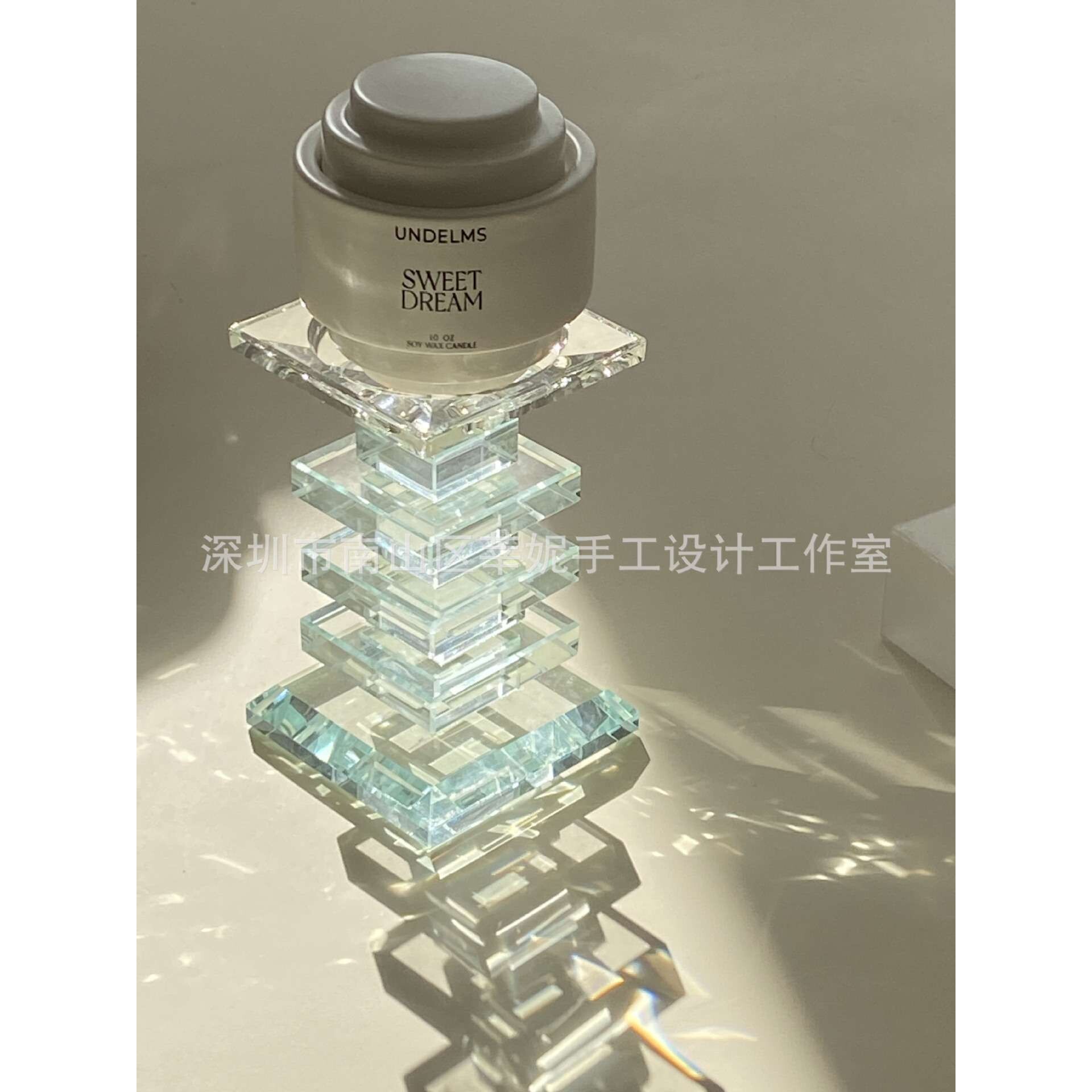 小众设计水晶玻璃烛台摆件新年圣诞装饰用品现代风