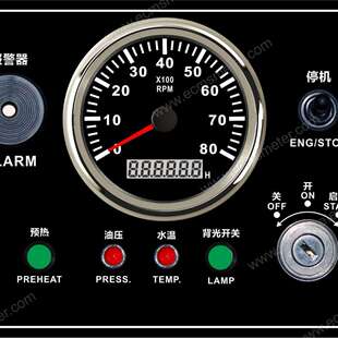 游艇游轮房车野营车辆发动组8000RPM转速表面板控制系统带报警