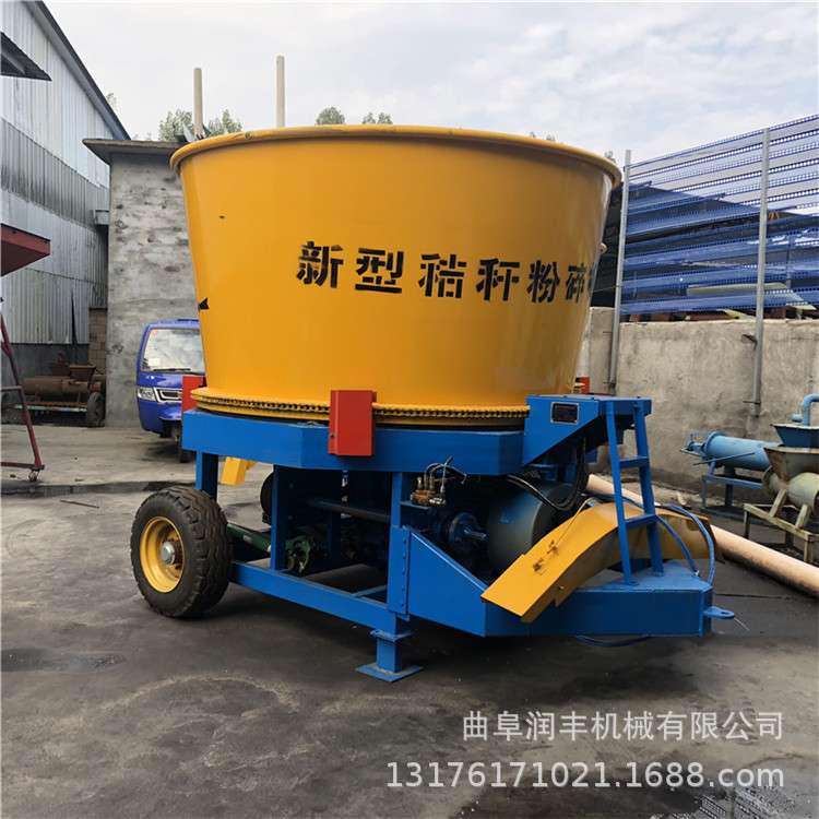 牛羊草料加工圆盘粉碎机麦秆旋切饲草碎草机草捆花生秧转盘揉丝机