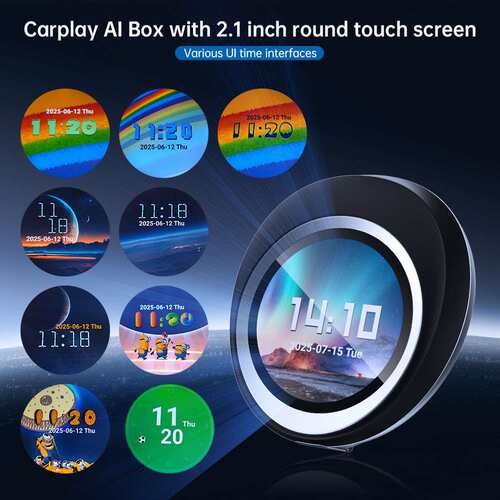 跨境车载触屏AIBOX有线转无线高通八核车机互联多屏互动carplay盒