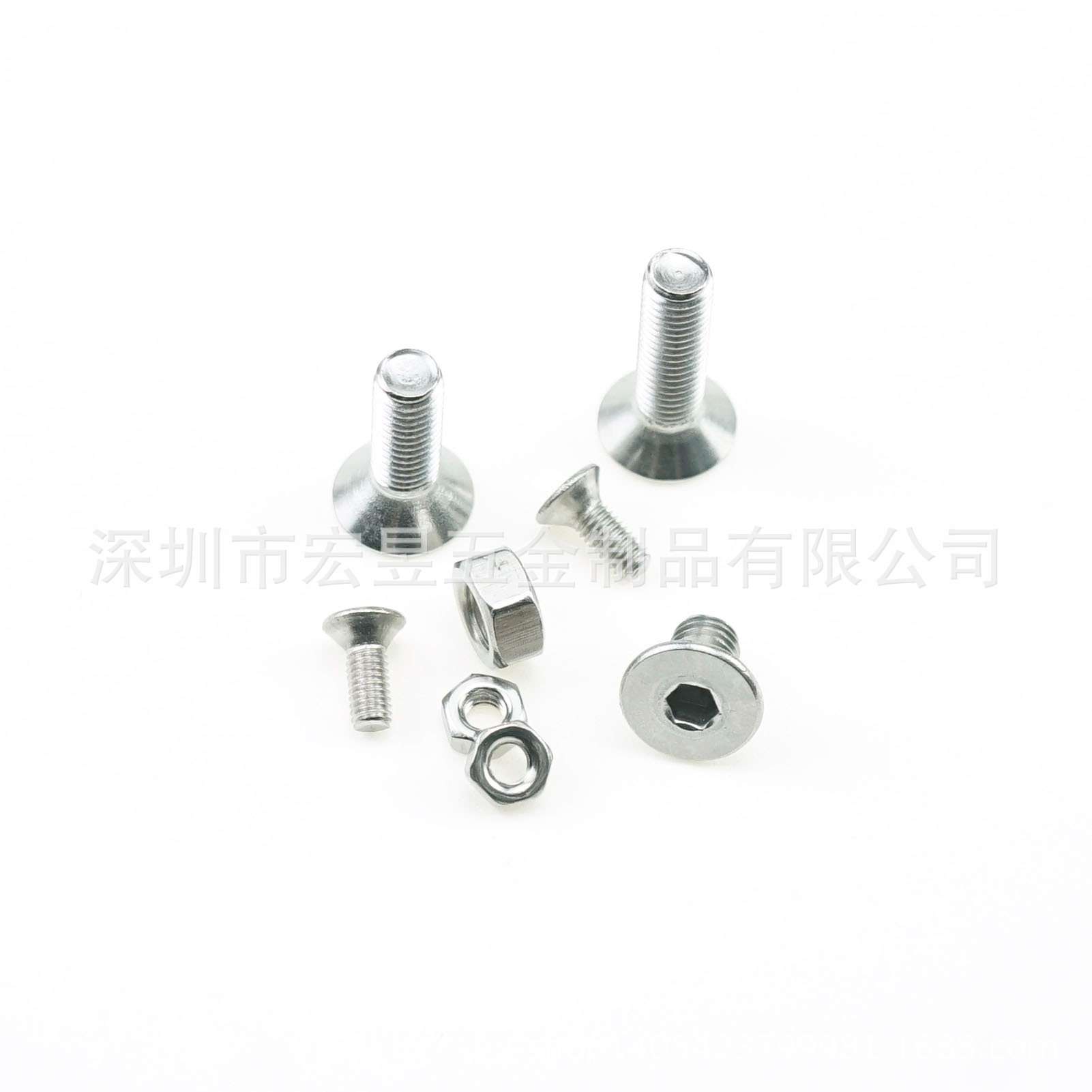 500pcs M3 M4 M5 不锈钢304 沉头内六角螺丝配螺母组合套装