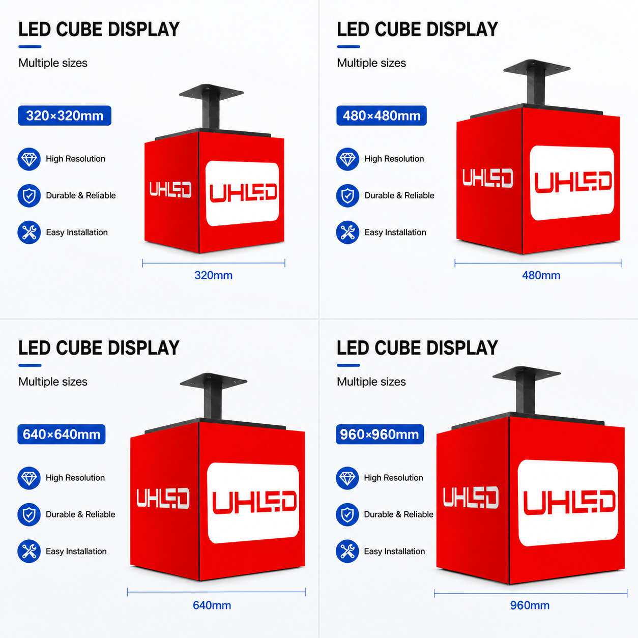 LED立方体大屏显示屏异型手机远程操控商场门头网红店招创意屏幕