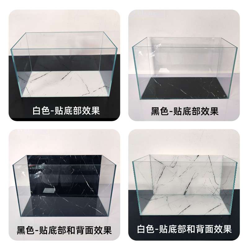 仿大理石鱼缸背景贴纸自粘高清水族箱底部贴纸缸外装饰造景贴